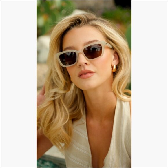 Polarized Rectangular Sunglasses, Narrow Acetate Frame, Hand-Polished Finish